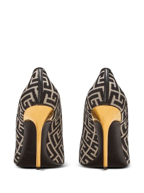 Balmain 95mm Ruby monogram pumps - Black