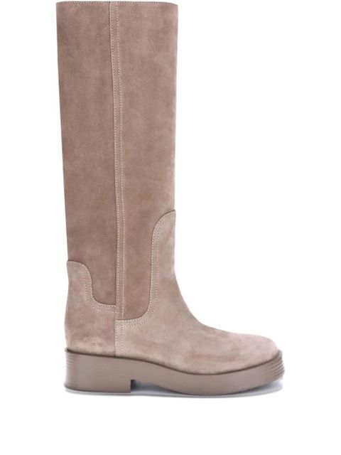 Casadei Charlie suede knee-high boots - Neutrals - zdjęcie produktu nr 1