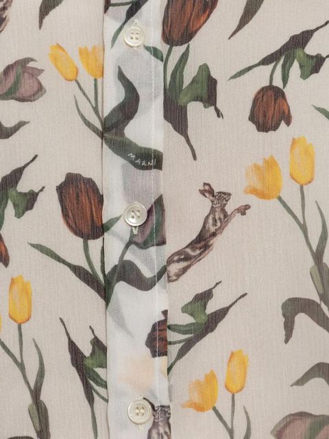 Marni floral-print shirt - Neutrals