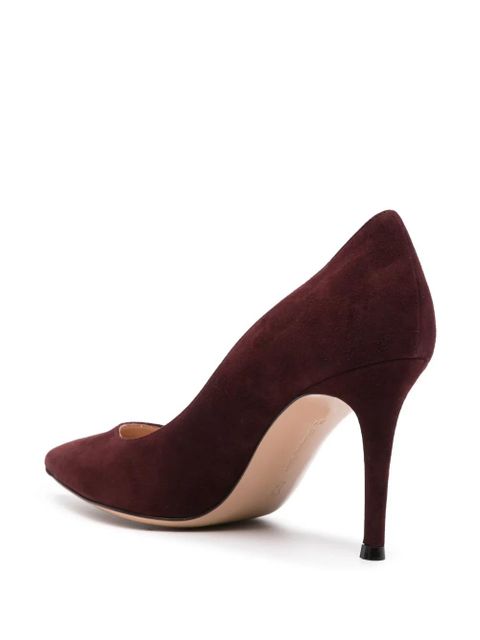 Gianvito Rossi 90mm pointed-toe suede pumps - Brown