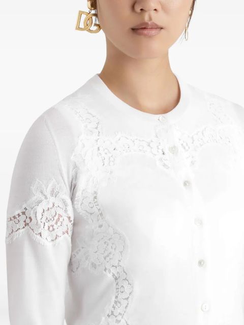 Dolce & Gabbana DNA lace-detailing cardigan - White - zdjęcie produktu nr 2