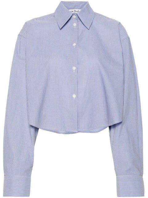 Acne Studios striped cropped cotton shirt - Blue - zdjęcie produktu nr 1