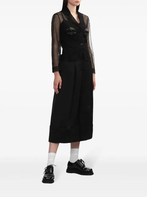 Simone Rocha crystal-embellished shirt - Black - zdjęcie produktu nr 2
