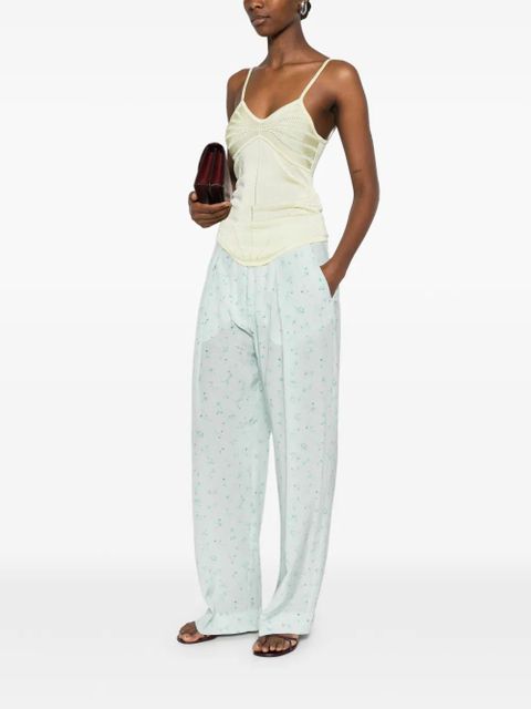 Victoria Beckham floral palazzo pants - Green - zdjęcie produktu nr 2