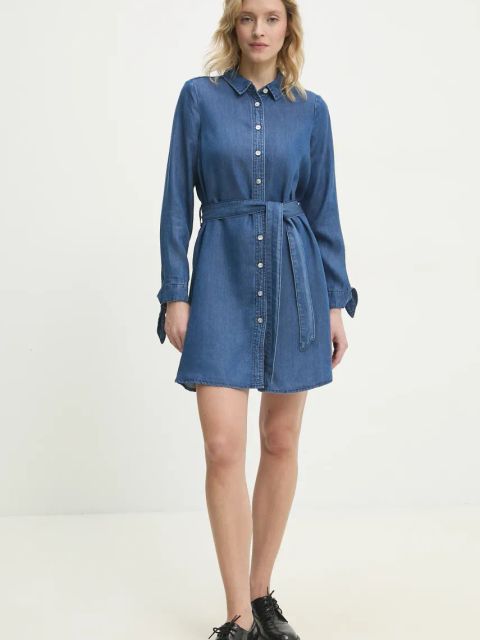 Answear.LAB sukienka kolor niebieski mini prosta