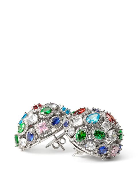 Maison Margiela Cluster Show crystal-embellished dome earrings - Silver