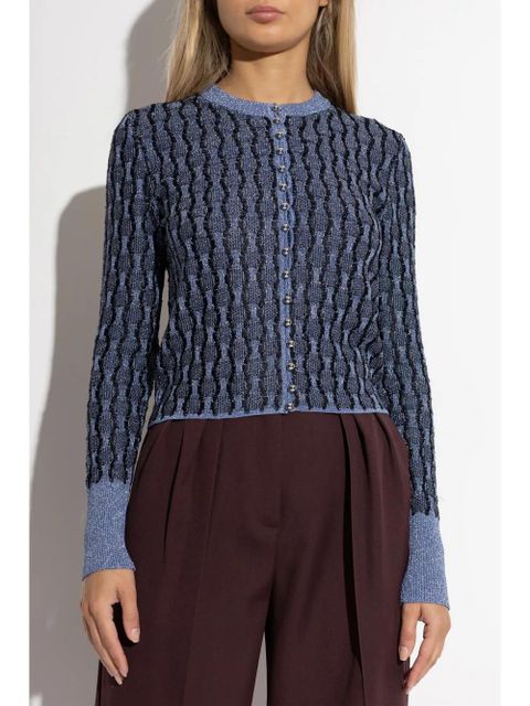 Lanvin metallic knitted cardigan - Blue