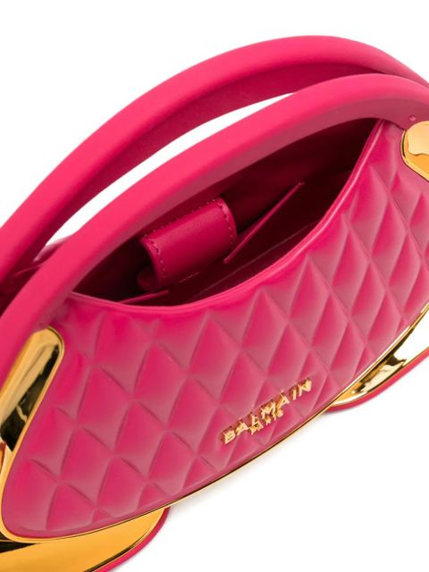Balmain quilted metallic-trim clutch bag - Pink