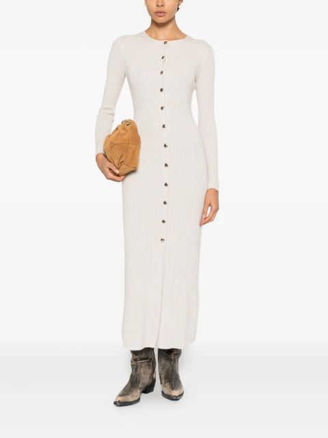 Ba&Sh Anisa button-up ribbed maxi dress - Neutrals - zdjęcie produktu nr 2
