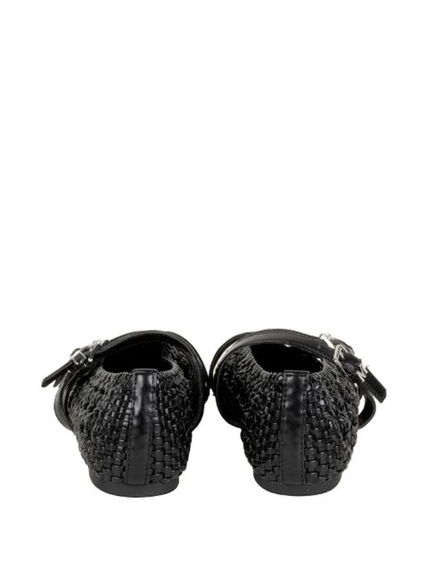 Michael Kors Indy Flex woven buckle-strap ballet flats - Black