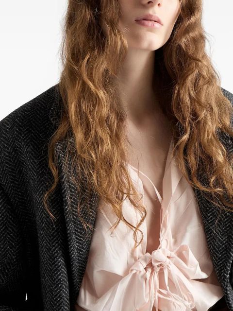 Prada lace-up cotton shirt - Pink - zdjęcie produktu nr 2