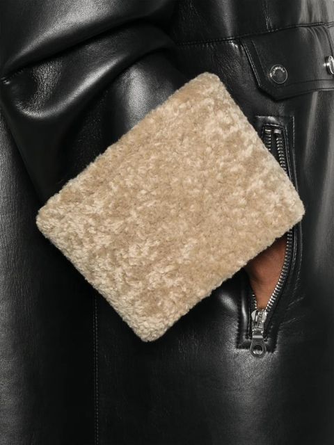 Nanushka faux-shearling-trim coat - Black