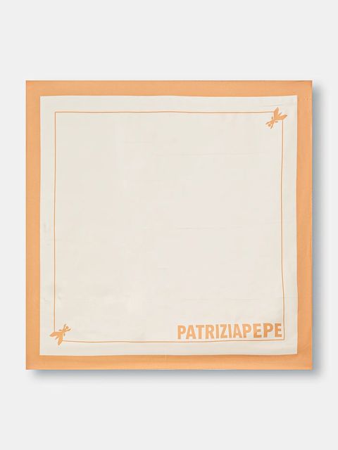 Patrizia Pepe apaszka jedwabna damski kolor beżowy wzorzysta 8F0081 A4X1 - zdjęcie produktu nr 1