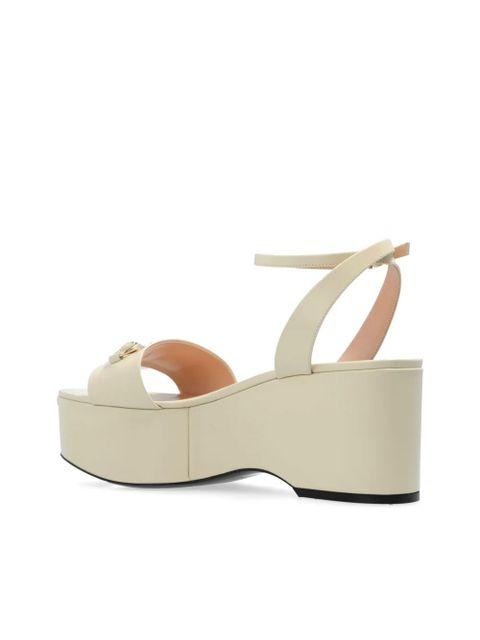Gucci 75mm horsebit platform sandals - White