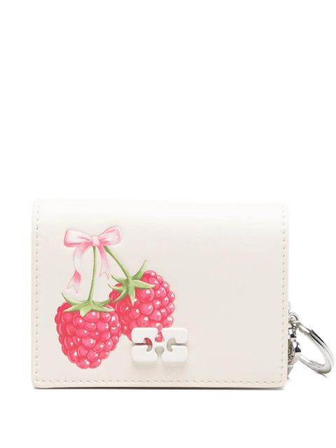 GANNI raspberry-print logo-plaque wallet - Neutrals - zdjęcie produktu nr 1