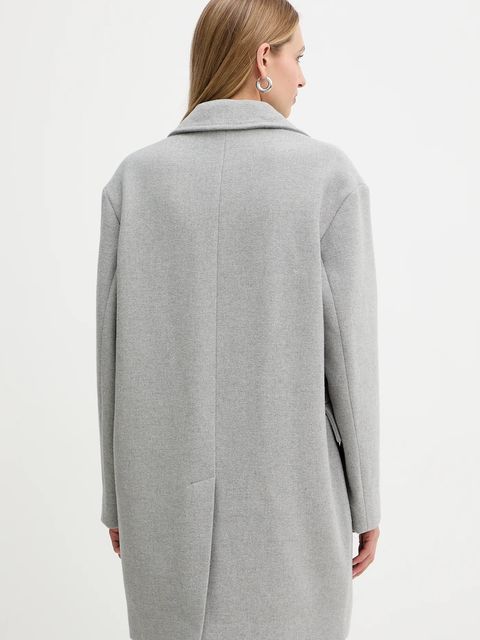 BOSS Orange płaszcz z dodatkiem wełny kolor szary 50548660