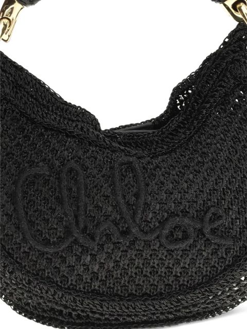 Chloé Summer Banana raffia logo mini bag - Black