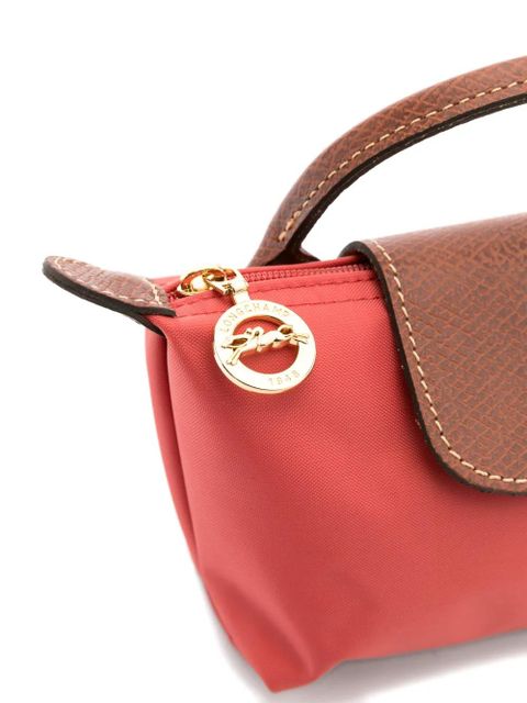 Longchamp mini Le Pliage leather-trim tote bag - Red