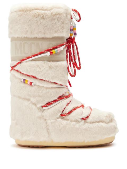 Moon Boot Icon faux-fur beaded boots - White - zdjęcie produktu nr 1