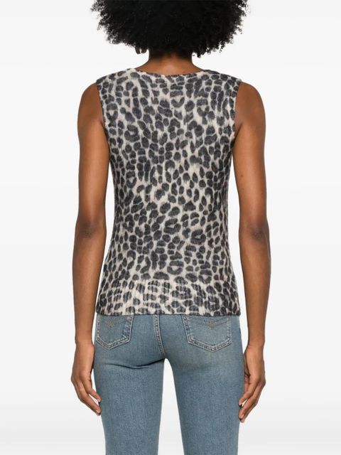 Blumarine leopard-print tank top - Neutrals