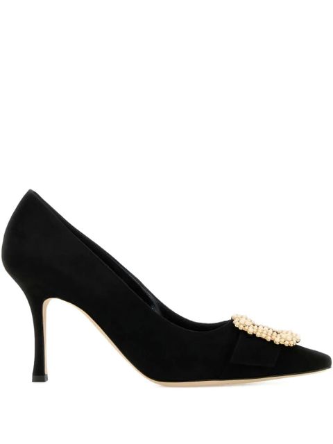 Manolo Blahnik 90mm leather heeled pumps - Black - zdjęcie produktu nr 1