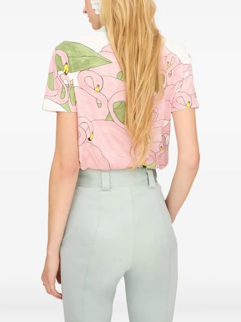 Chloé flamingo print t-shirt - Pink
