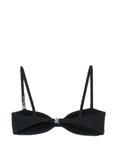 Moschino logo-detail crinkled bikini top - Black - zdjęcie produktu nr 2