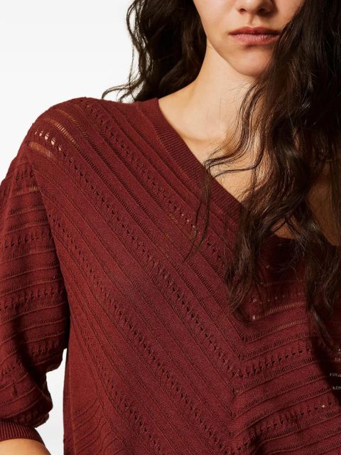 TWINSET pointelle-knit top - Red