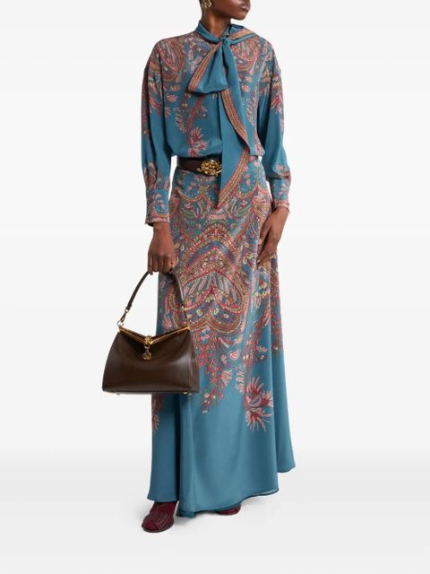 ETRO paisley-print tie-neck blouse - Blue - zdjęcie produktu nr 2