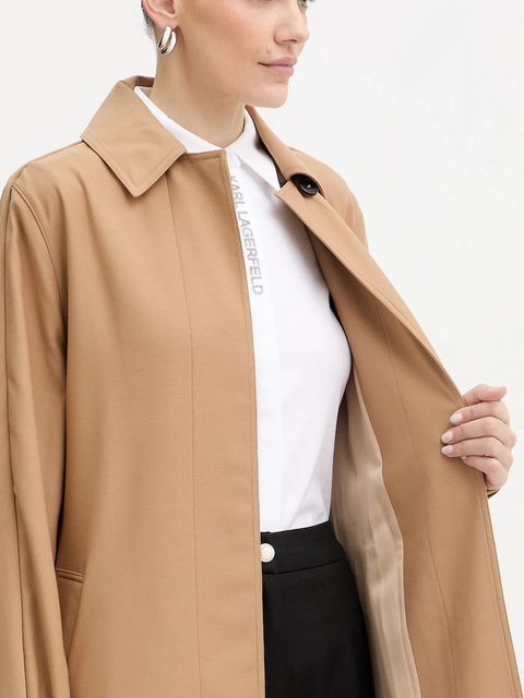 Karl Lagerfeld płaszcz kolor beżowy B1W15007