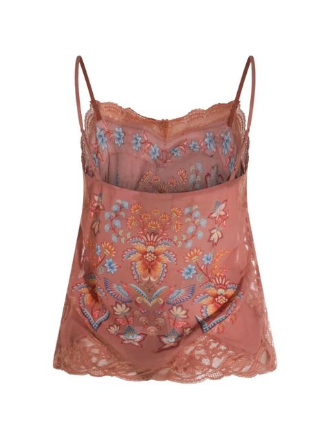 FARM Rio floral print lace tank top - Brown - zdjęcie produktu nr 2