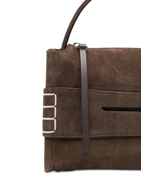 JW Anderson small loafer suede top handle bag - Brown