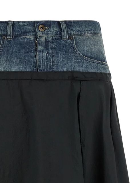 Maison Margiela denim insert midi skirt - Black