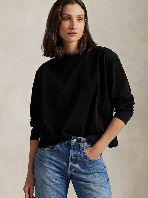 Polo Ralph Lauren longsleeve bawełniany kolor czarny 211967107 - zdjęcie produktu nr 1