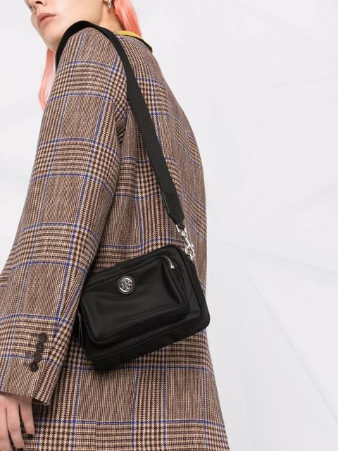 Tory Burch logo-plaque crossbody bag - Black