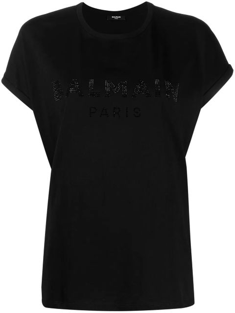 Balmain embellished-logo T-shirt - Black - zdjęcie produktu nr 1