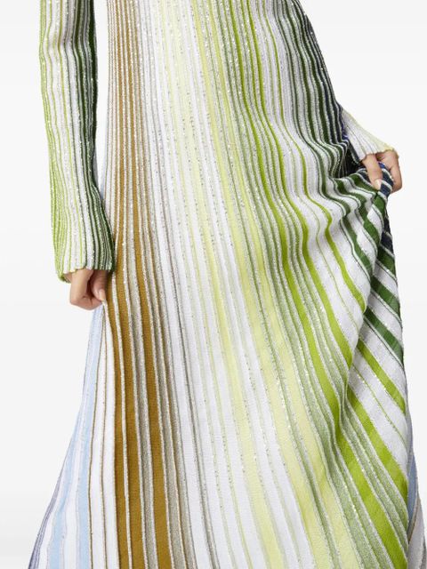 Missoni striped long-sleeved dress - Green