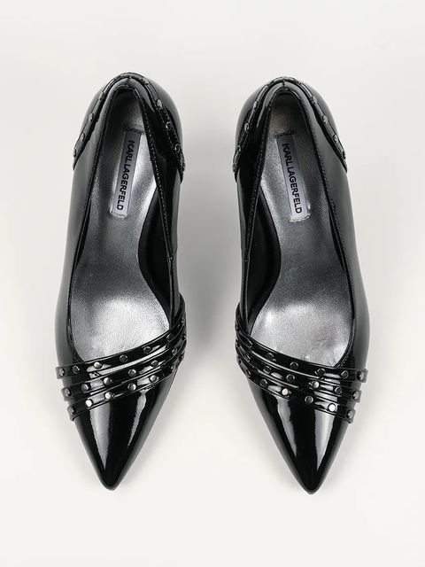 Karl Lagerfeld szpilki skórzane SARABANDE kolor czarny KL30927