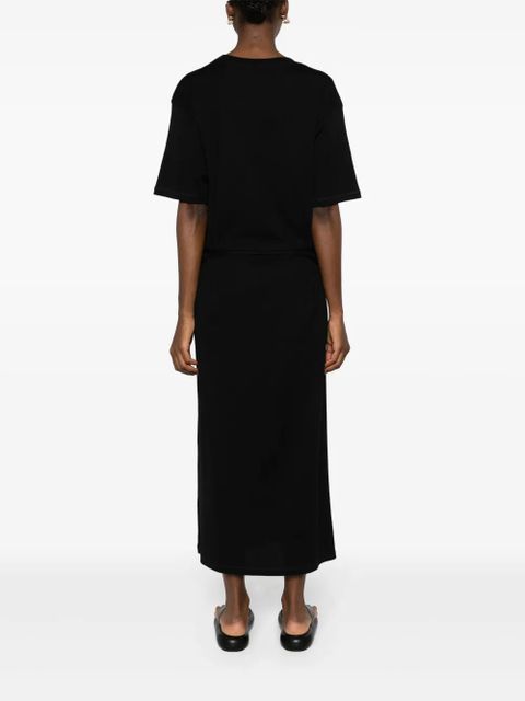 LEMAIRE ribbed-knit belted maxi dress - Black
