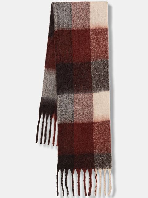 Sisley szalik damski kolor bordowy wzorzysty 6P1AWU02C - zdjęcie produktu nr 1