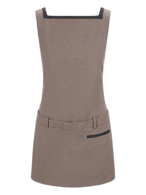 STAUD check-pattern welt-pocket mini dress - Brown - zdjęcie produktu nr 1
