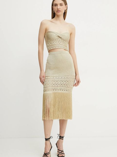 Simona Corsellini spódnica kolor złoty midi ołówkowa P25CPGOO01 - zdjęcie produktu nr 2