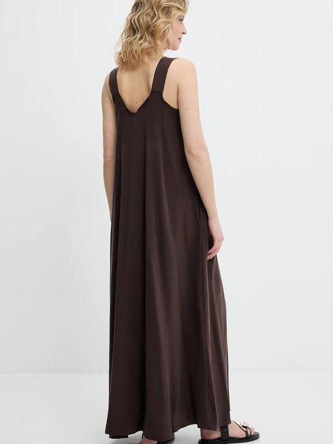 Answear.LAB sukienka kolor brązowy maxi rozkloszowana - zdjęcie produktu nr 2