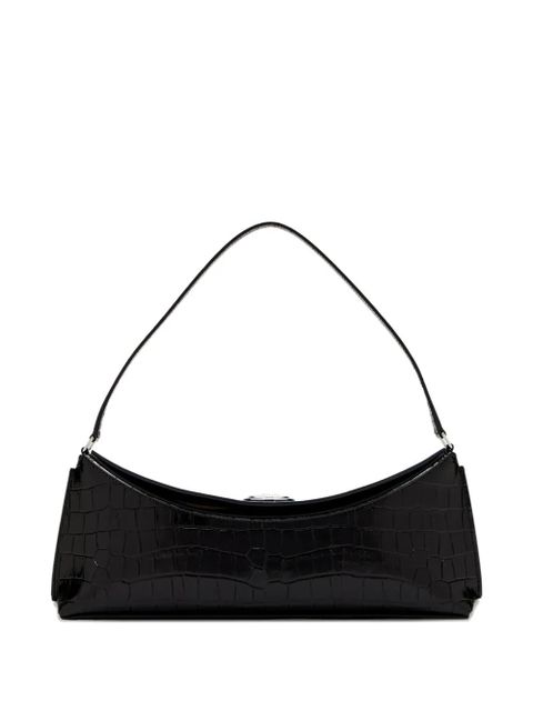 Jacquemus A Clutch Ovalo crocodile-embossed shoulder bag - Black