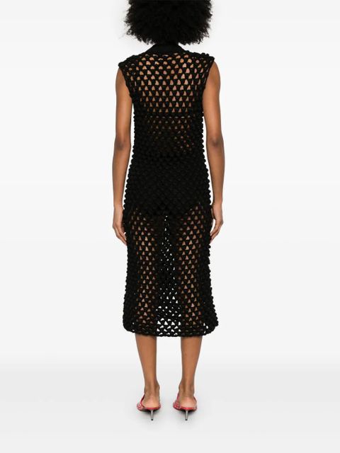 Jil Sander crochet midi dress - Black
