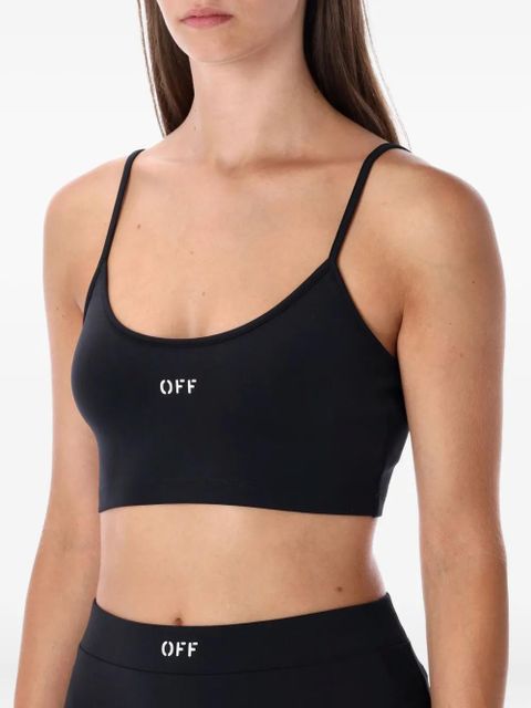 Off-White Sleek spaghetti-strap crop top - Black