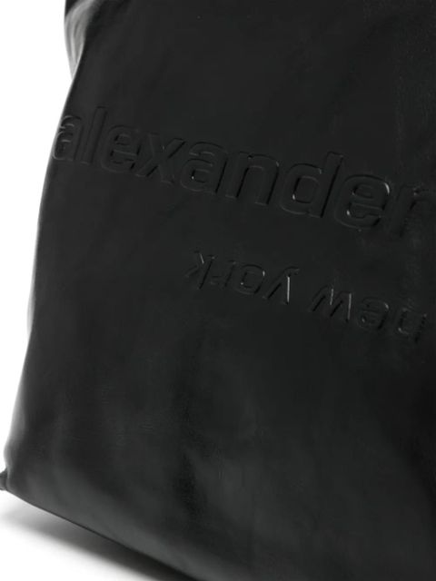 Alexander Wang Punch logo-embossed leather tote bag - Black