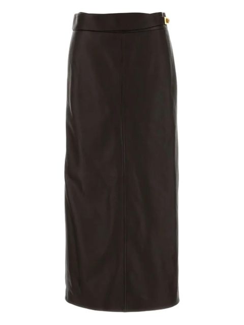Ferragamo leather maxi skirt - Brown