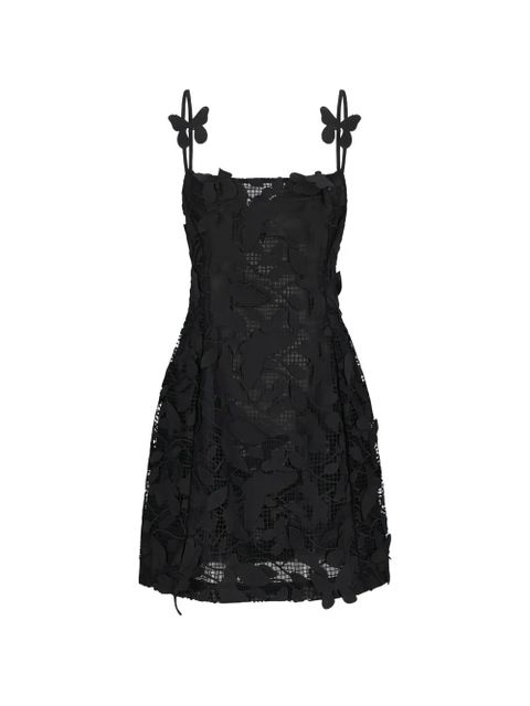 Blumarine butterfly-appliqué macramé lace dress - Black - zdjęcie produktu nr 1