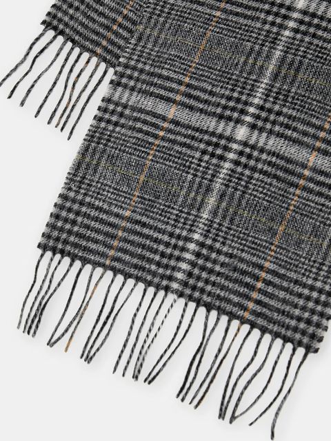 Barbour szalik wełniany kolor szary wzorzysty USC0400 - zdjęcie produktu nr 2